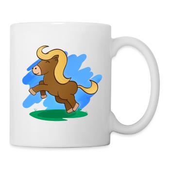 Pferd (Pony) & Landschaft - Tasse - Weiß - Rechts