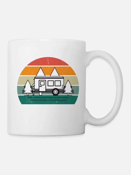 Retro Natur Camping - Tasse - Weiß