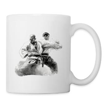 2 Jiu Jitso Kämpfer Geschenk - Tasse - Weiß - Rechts