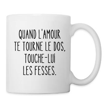 quand l'amour te tourne le dos - Mug blanc - blanc - Droite