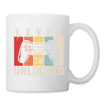 Level 28 Unlocked 28 Jahre Geburtstag Geschenk - Tasse - Weiß - Rechts
