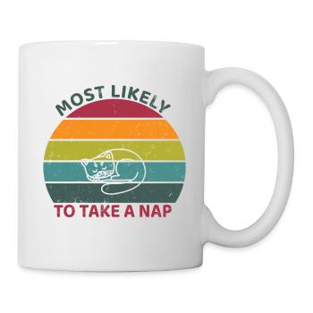 Most likely to take a nap - sleeping cat - Mug - white - Right