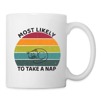 Most likely to take a nap - sleeping cat - Mug - white - Right