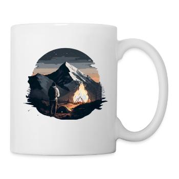 Feu de camp en camping en montagne Chemise de plein air - Mug blanc - blanc - Droite