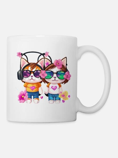 Cat friends - Mug - white
