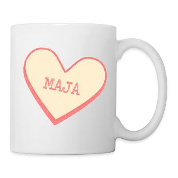 Maja Surname First Name Pink Sugar Heart - Mug - white - Right