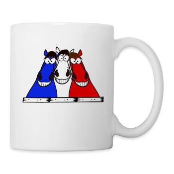 Blue White Red Horses - Mug - white - Right