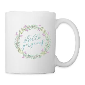 Hallo Schöne - Tasse - Weiß - Rechts
