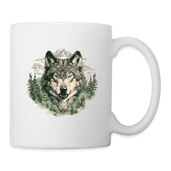Wolf Art Head Wolf’s Head Nature Wilderness Vintage - Mug blanc - blanc - Droite