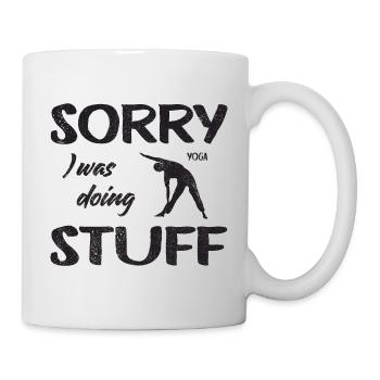 Sorry, I was doing Yoga stuff - Vintage - Mug - white - Right