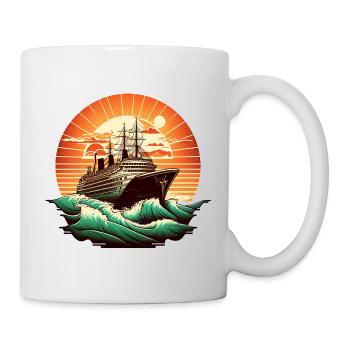 Cruise Ship Retro Vintage color 2 - Mug - white - Right