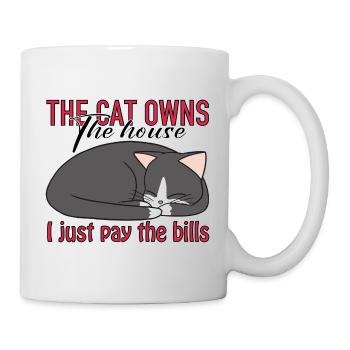 Chat mignon gris et blanc - Mug blanc - blanc - Droite