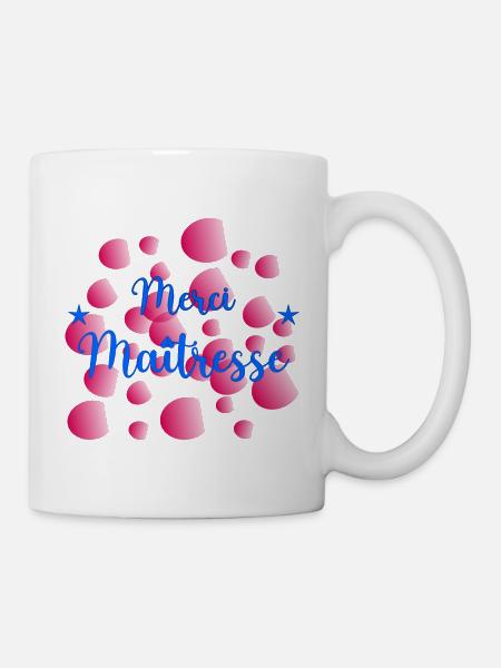 MERCI. MERCI MAÎTRESSE. CADEAU MAÎTRESSE. VACANCES - Mug blanc - blanc