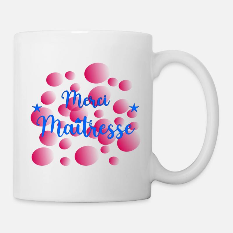 MERCI. MERCI MAÎTRESSE. CADEAU MAÎTRESSE. VACANCES - Mug blanc - blanc