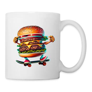 Cheeseburger Skateboard Skater - Mug blanc - blanc - Droite