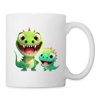 Dinosaurier Baby Tyrannosaurus zwei Dino T-Rex - Tasse - Weiß - Rechts