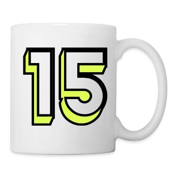 15. 15 JAHRE. 15-JÄHRIGES JUBILÄUM. GEBURTSTAG 15 JAHRE. - Tasse - Weiß - Rechts