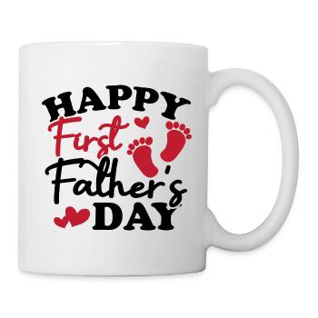 Joyeuse première fête des pères - Mug blanc - blanc - Droite