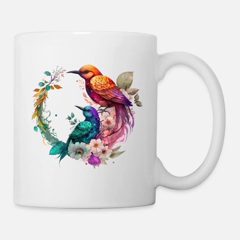 Paradiesvögel - Tasse - Weiß