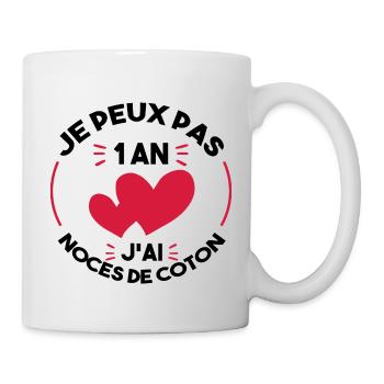 Je peux pas j'ai noces de coton - Mug blanc - blanc - Droite