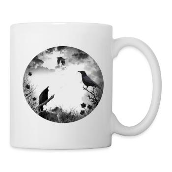 Gothique, corbeaux, corbeaux - Mug blanc - blanc - Droite