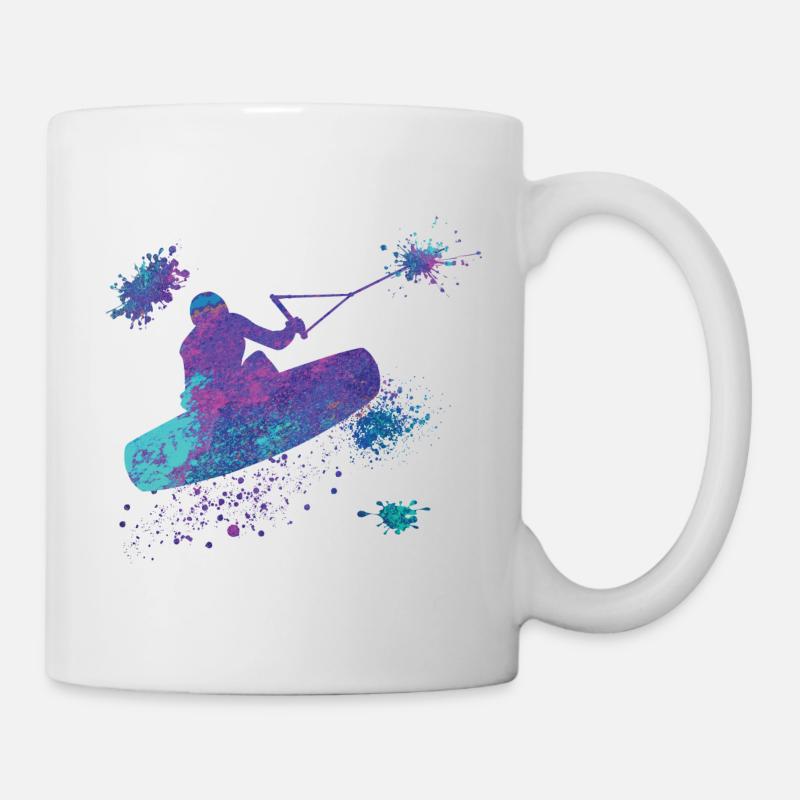 Wakeboard, Overspray - Tasse - Weiß