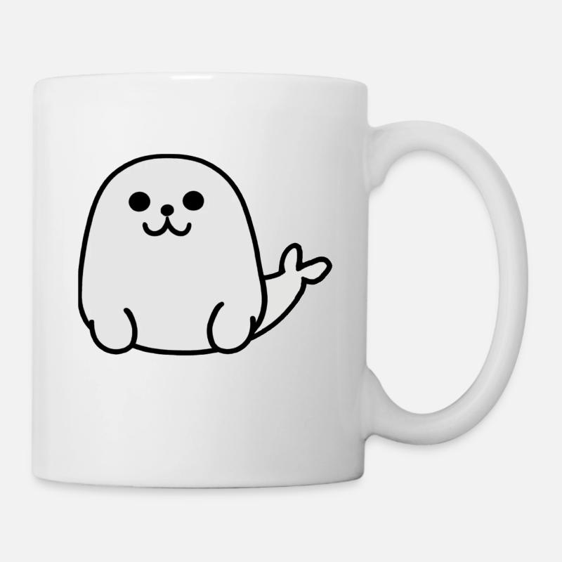 Mignon phoque blanc charmant - Mug blanc - blanc