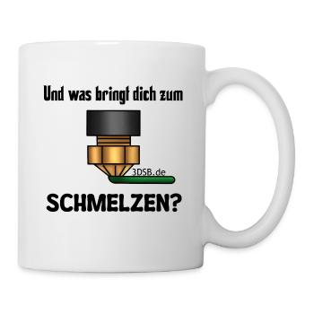 Was bringt dich zum Schmelzen, 3D Druck Design - Tasse - Weiß - Rechts