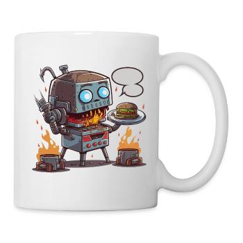 Grill-Bot - Tasse - Weiß - Rechts