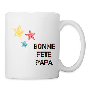 FÊTE DES PÈRES. BONNE FÊTE PAPA. PAPA. BONNE FÊTE - Mug blanc - blanc - Droite