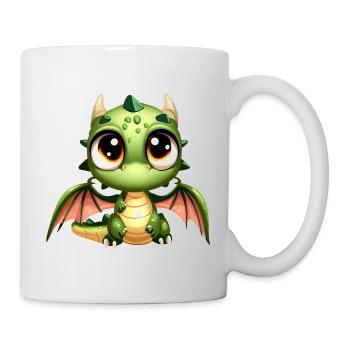 Drachen-Fantasy-Zeichnung - Tasse - Weiß - Rechts
