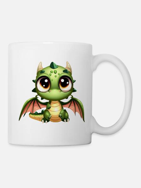Dessin de fantaisie de dragon - Mug blanc - blanc