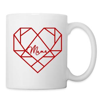 Mama Herz Mutter Muttertag Geschenk Weihnachten - Tasse - Weiß - Rechts