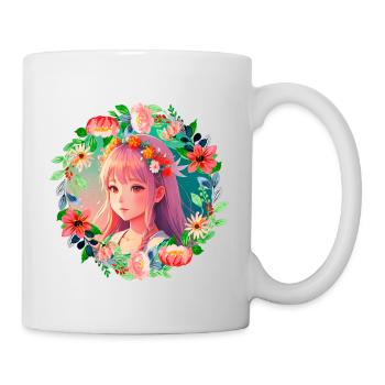 Anime Manga Kpop Girl in Garden - Mug - white - Right