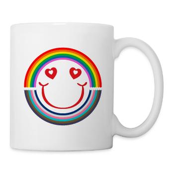 Love is Smile LGBT Shirt - Zelebriere die Vielfalt - Tasse - Weiß - Rechts