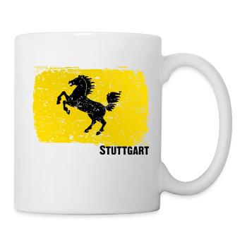 Emblème du symbole du drapeau de Stuttgart - Mug blanc - blanc - Droite
