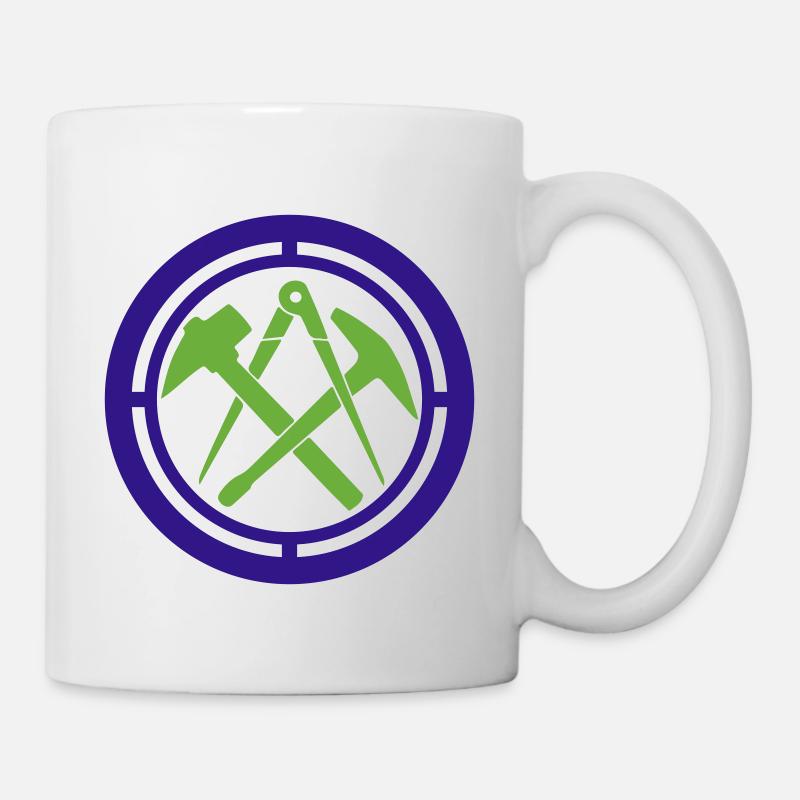 Armoiries du logo de la Guilde des couvreurs | Couleurs changeantes - Mug blanc - blanc