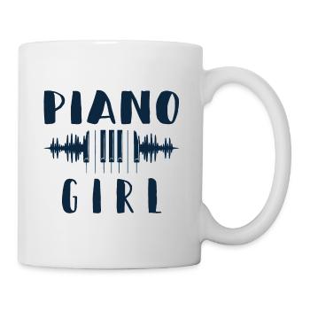 Piano Girl - Klavier Spielerin - Musik - Tasse - Weiß - Rechts