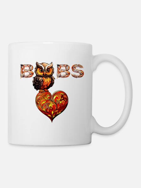Owl Loves Boobs - Mug - white