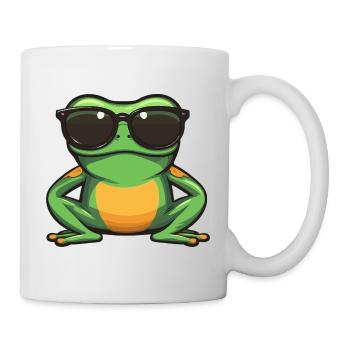 Frosch mit Sonnenbrille - Tasse - Weiß - Rechts