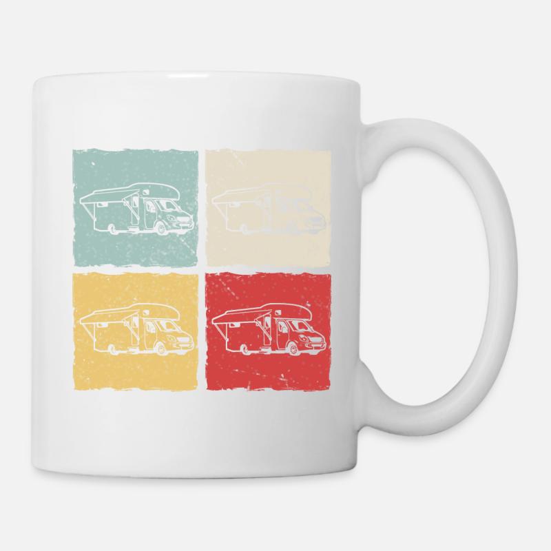 Wohnmobil Camper Trekking Retro Geschenkidee - Tasse - Weiß