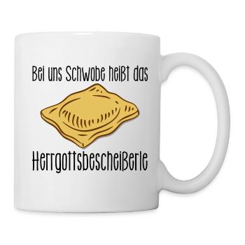 Schwäbische Maultaschen - Herrgottsbescheißerle - Tasse - Weiß - Rechts
