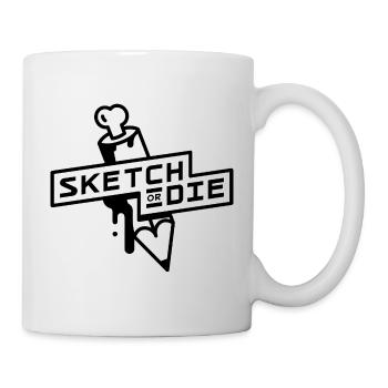 Sketch or Die Arm (BW edition) - Mug - white - Right