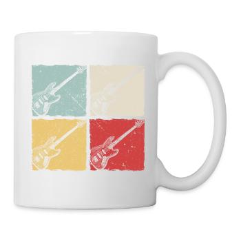 Guitare Electrique Guitariste Retro Cadeau - Mug blanc - blanc - Droite