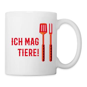 Ich Mag Tiere! (Grillbesteck / 3C) - Tasse - Weiß - Rechts