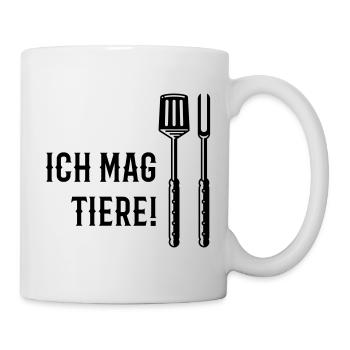 Ich Mag Tiere! (Grillbesteck / Black) - Tasse - Weiß - Rechts