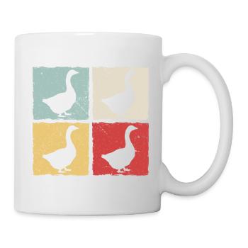 Gans Gänse Bauer Landwirt Retro Geschenkidee - Tasse - Weiß - Rechts