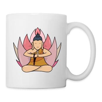 Lotus Buddhist monk - Mug - white - Right