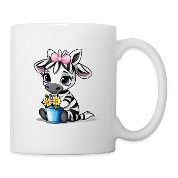 Zebra Horse Kids Pillow Cup Sticker Button - Mug - white - Right