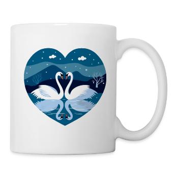 Schwäne im Winter - Tasse - Weiß - Rechts